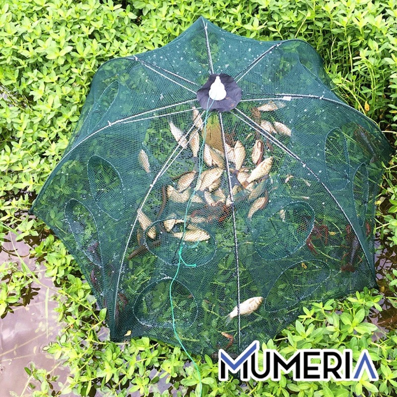 NY Perangkap Bubu Payung 12 Lubang Alat Jaring Pancing Jala Ikan Udang Kepiting Lele Lobster