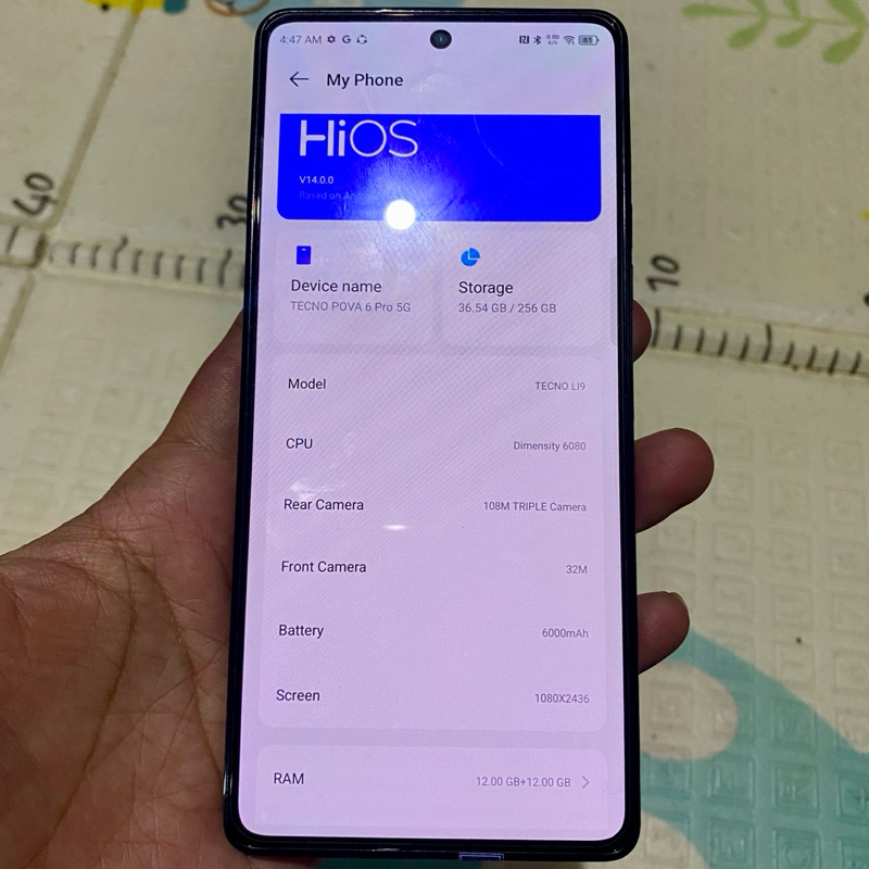 tecno pova 6 pro ram 12 / 256 resmi fullset original