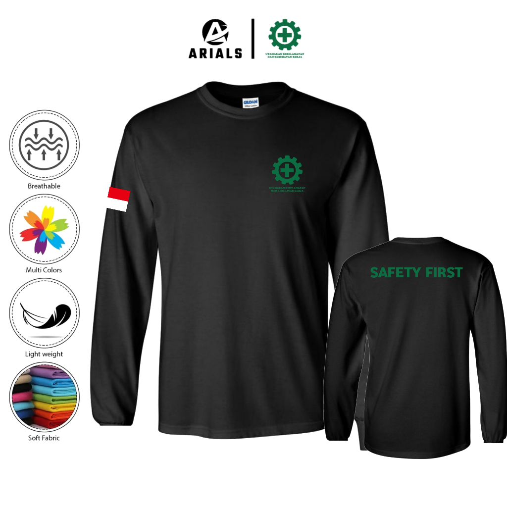Arials Kaos Baju Lengan Panjang Safety First K3