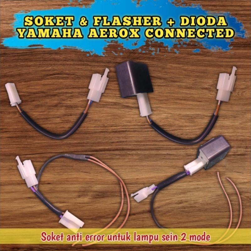 SOKET FLASHER PNP YAMAHA AEROX + DIODA UNTUK LAMPU SEIN LUMINOS/CR7