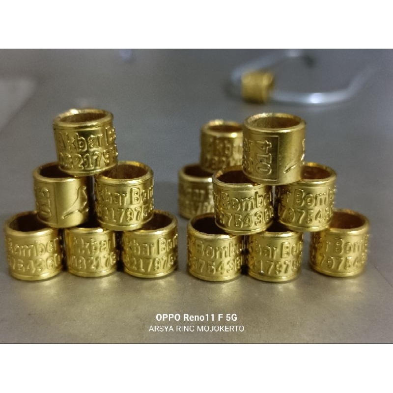 RING MERPATI KUNINGAN UKIR PERMANEN CETAK NAMA