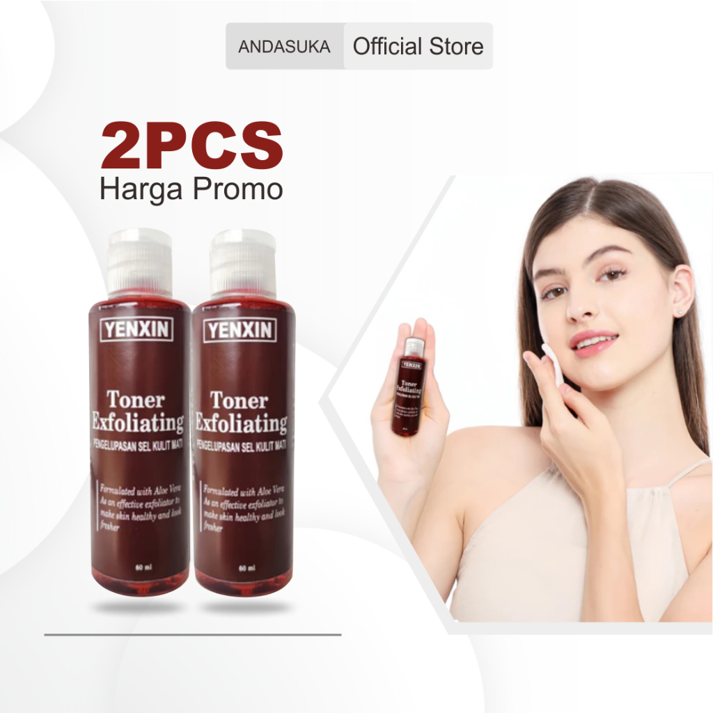 2PCS Yenxin Toner Exfoliating Angkat Sel Kuit Mati Toner Wajah Kelupas Coklat Toner Wajah 60 ml bpom