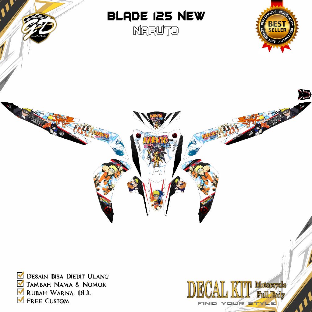 Decal Blade 125 New Full Body Stiker Blade 125 New Full Body Naruto