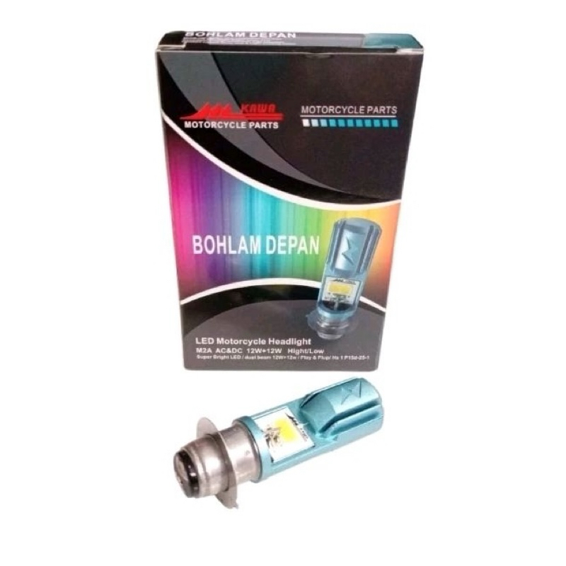 Bola lampu depan LED motor YMAHA dan HONDA merk KAWA