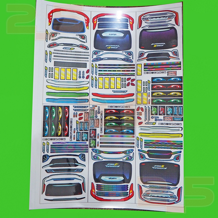 

STIKER VINYL LAMINASI MINIATUR LAMPU BUS UKURAN A4 BELUM DIPOTONG STIKER AKESORIS BUS