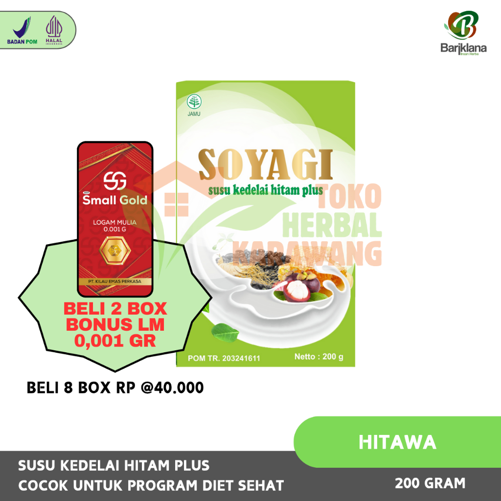 

SOYAGI Susu Bubuk Kedelai Hitam Plus Isi 200gr - Solusi Diet Sehat