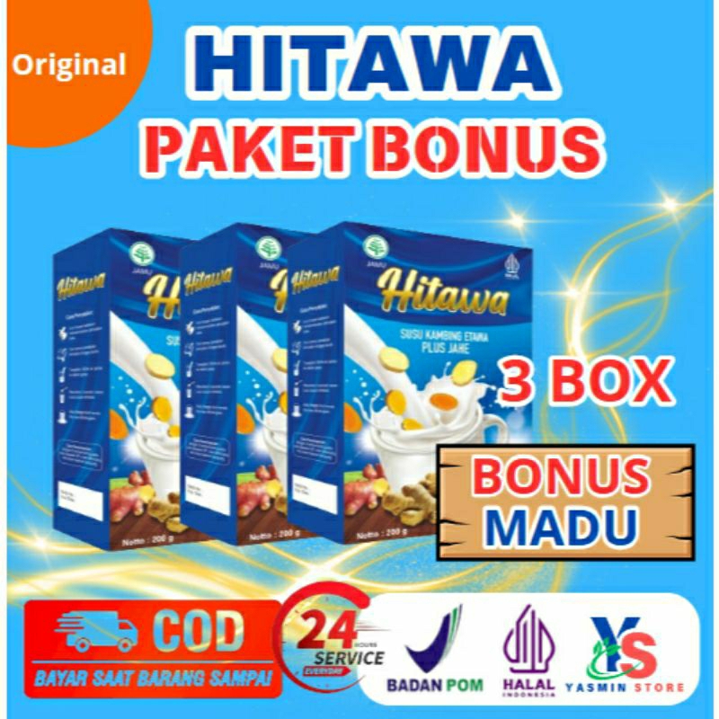 

PROMO HITAWA paket 3BOX Distributor resmi Surabaya susu kambing etawa plus jahe merah temulawak untuk kesehatan sendi dan tulang 200gram