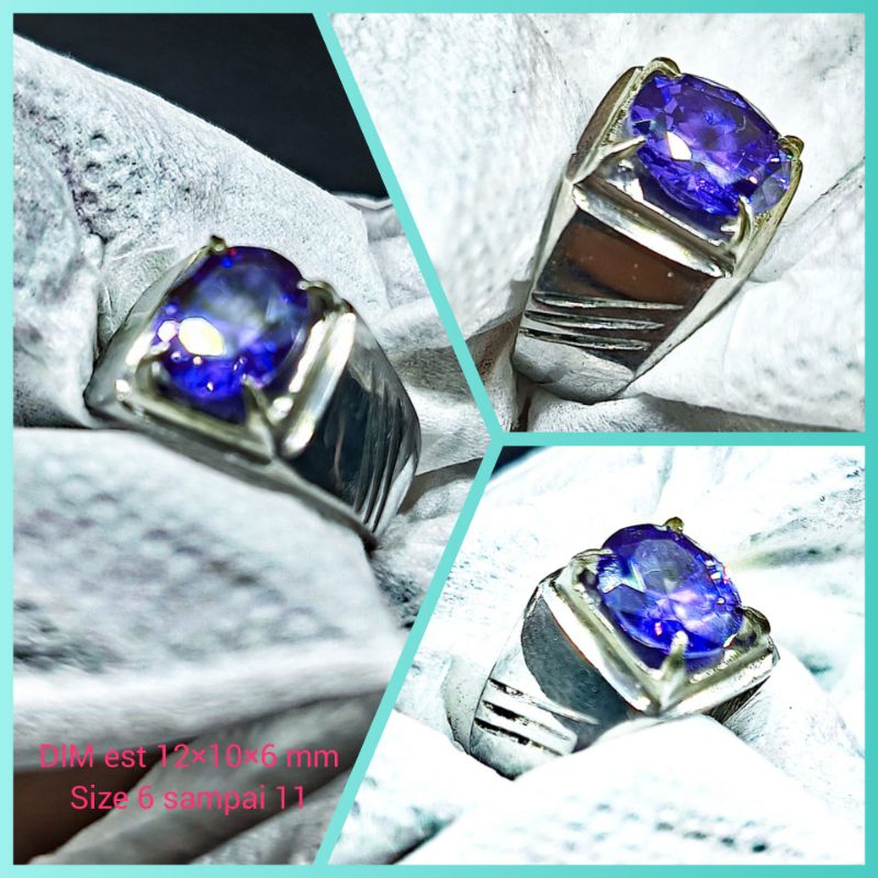 CINCIN BATU PERMATA KECUBUNG UNGU CUTTING