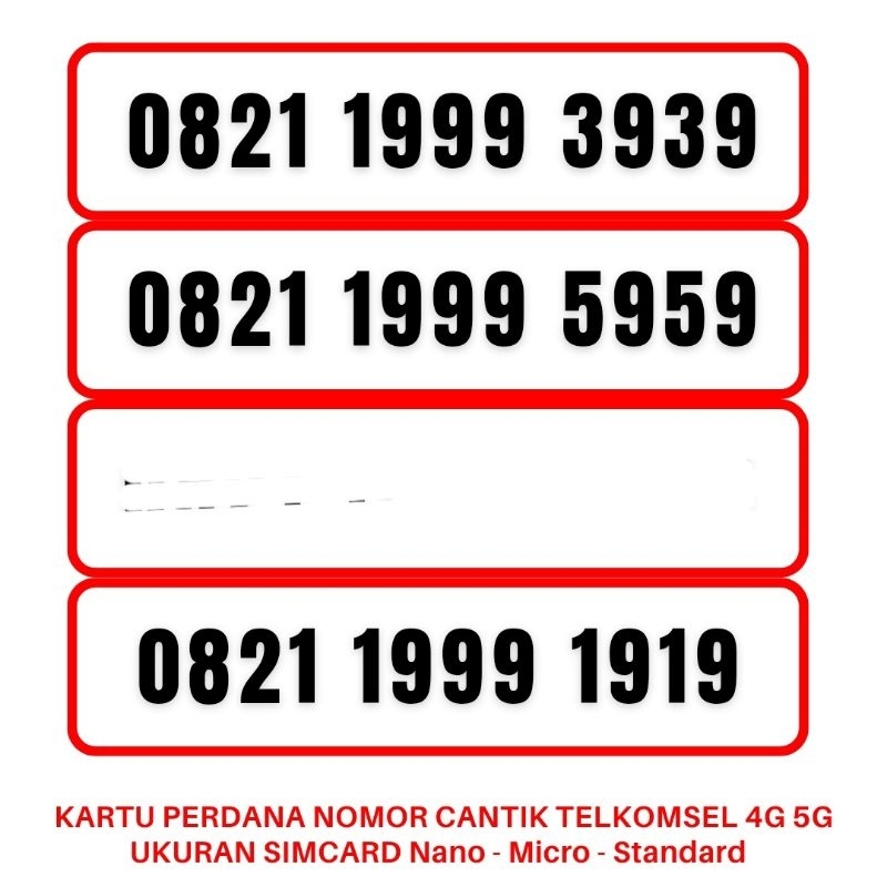 Nomor Cantik Telkomsel Simpati 3G 4G 5G Kartu Perdana Telkomsel Camtik Nocan Simpati Kartu Perdana S