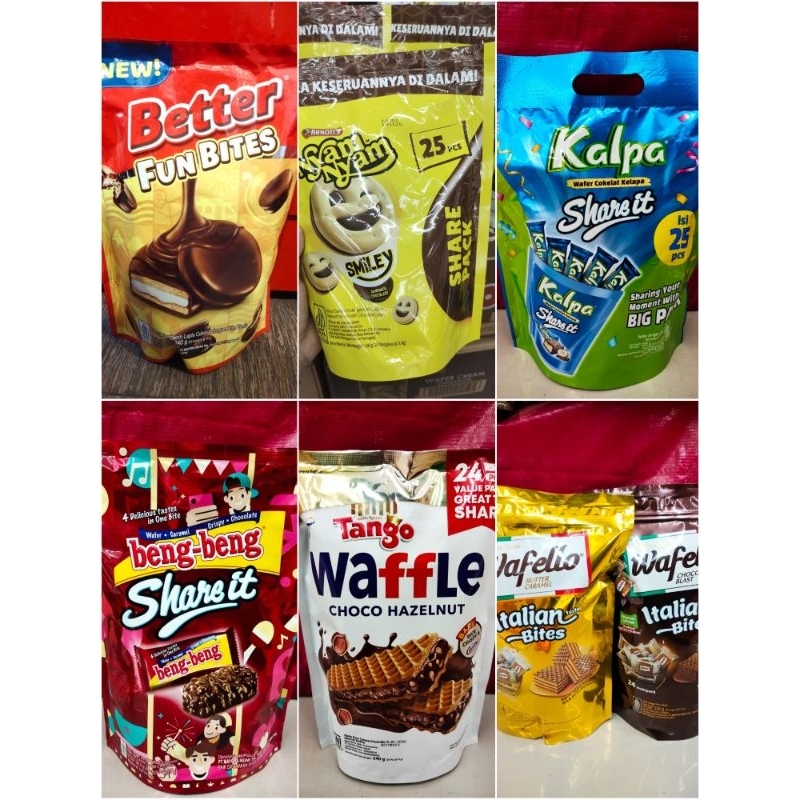 

Beng-beng/Wafello/Kalpa/Tango waffle/Better Aneka Snack Share bites edisi Lebaran