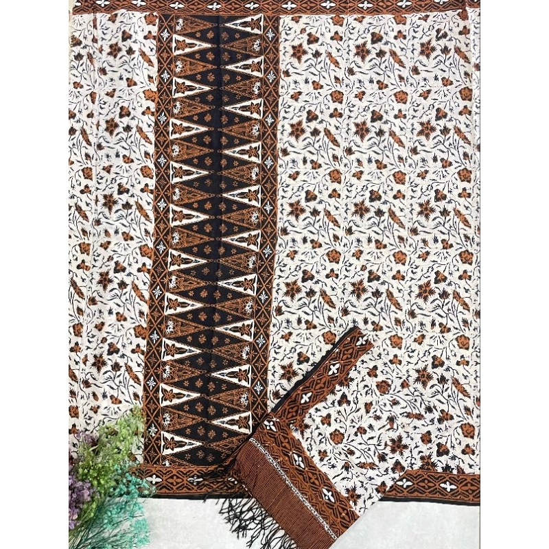 Kain Batik Sarung Selendang Sogan Bahan Paris Khas Trusmi Cirebon