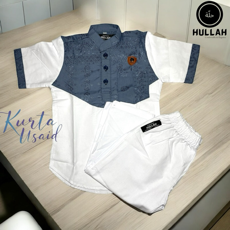 Baju Koko Anak Putih Laki laki Kurta (Setelan Anak) 2 tahun-14 tahun Usaid series
