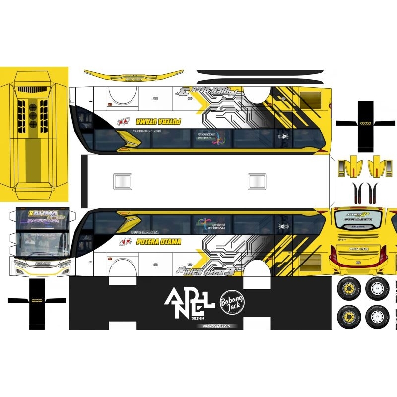 POLA STIKER MINIATUR BUS RAHMA NURSYIFA