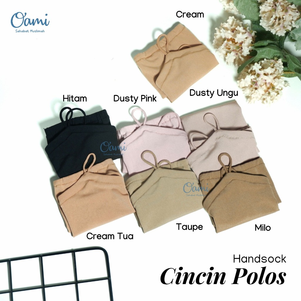 Oami Handsock Bahan Jersey Cincin dan Jempol Muslimah panjang Sesiku Anti Melorot