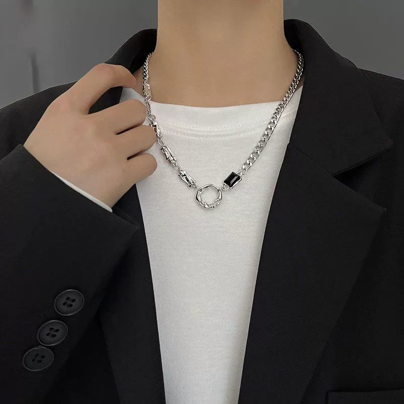 Titanium baja kalung trendi baru rantai sweater tinggi laki-laki rantai kemewahan ringan kalung laki