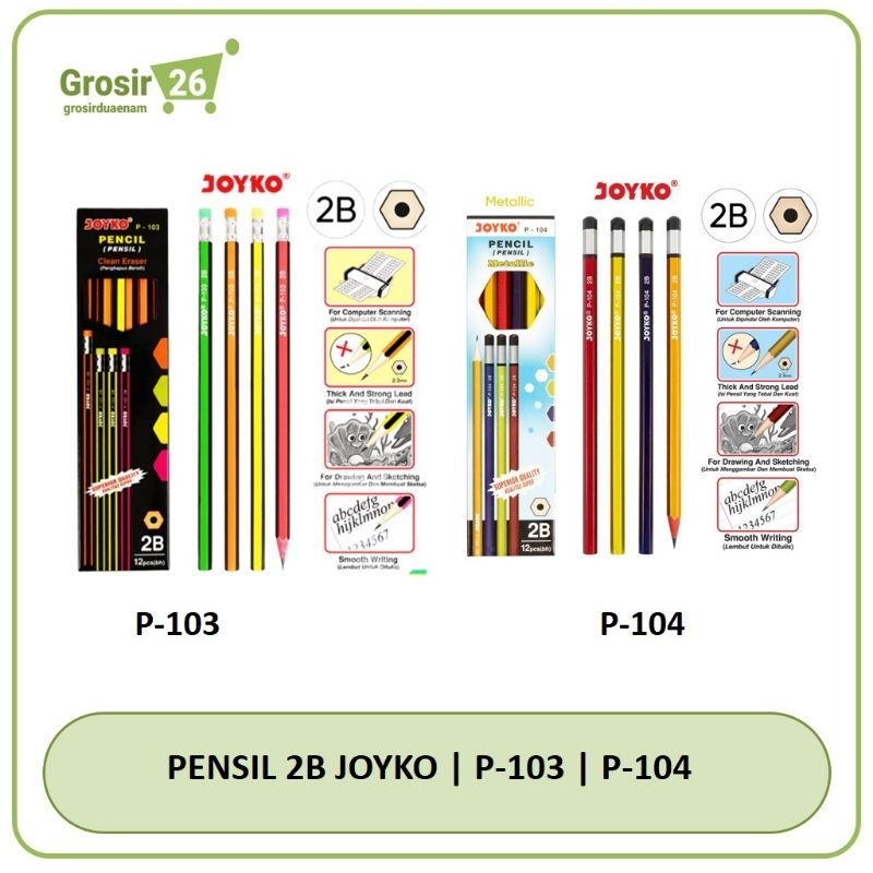 

(1 box) pensil pencil kayu 2b joyko p-103 | p-104