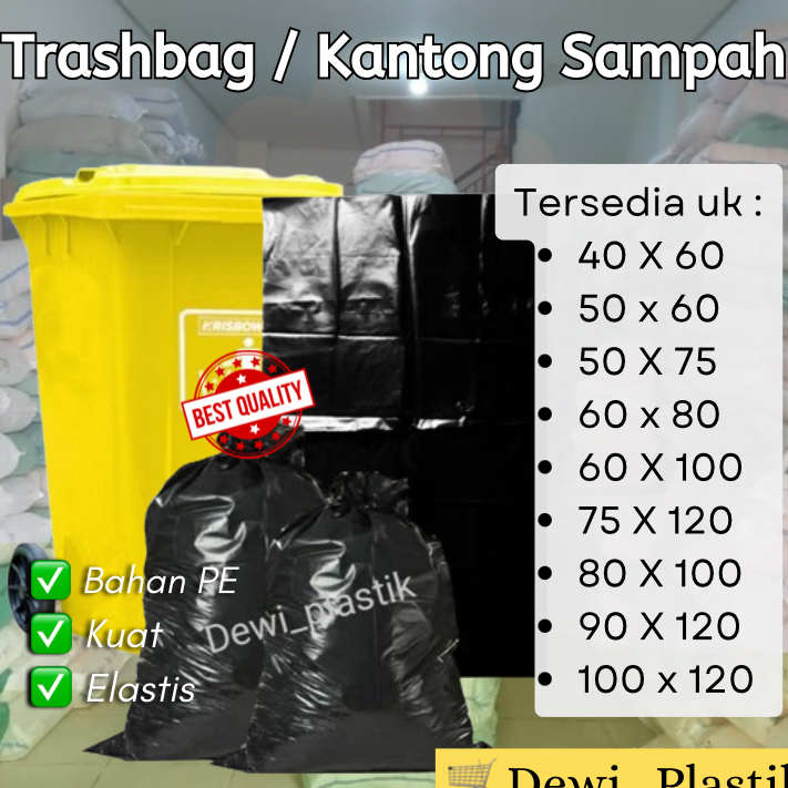 Plastik Sampah HITAM berbagai ukuran