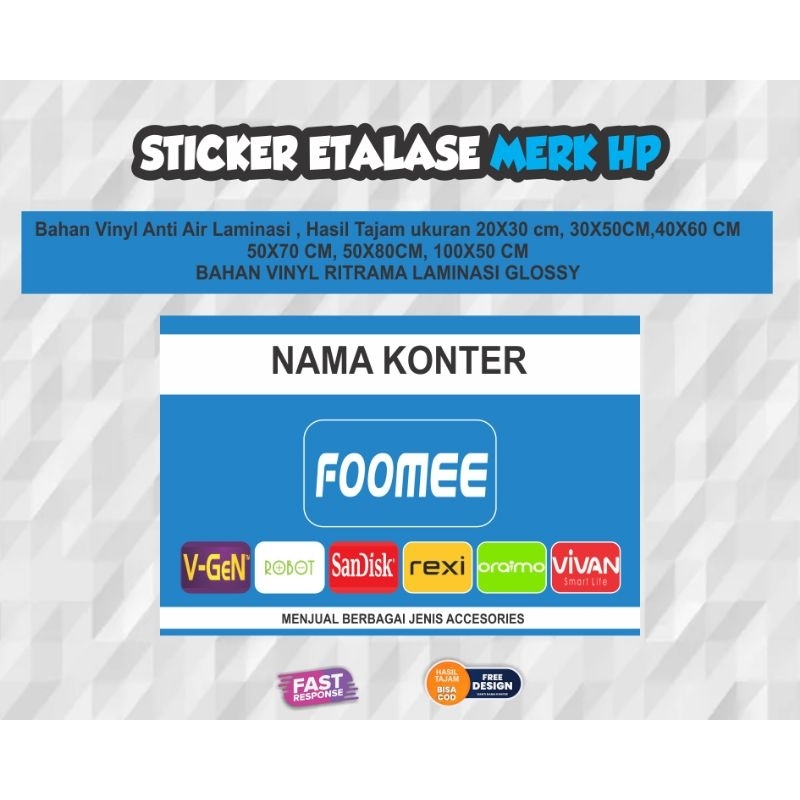 

Sticker Etalase Konter Accessories Hp custom