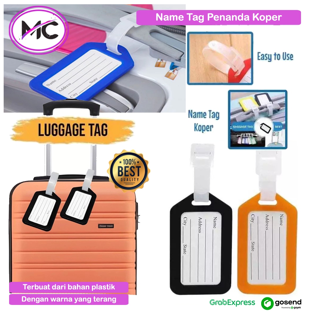 

Name Tag Penanda Koper Travel Gantungan Name Tag ID card Gantungan Tas Bahan Tag Luggage Plastik Label Nama Koper Bag Travel Umroh Haji Dengan Tali Silicon Kuat