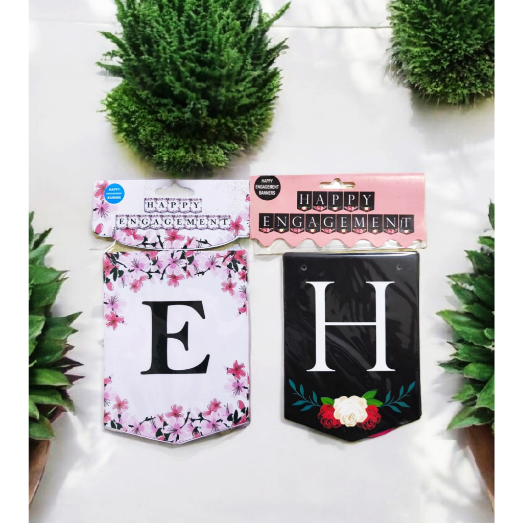 Banner Happy Engagement/ Bunting Flag Engagement/ Banner Tunangan