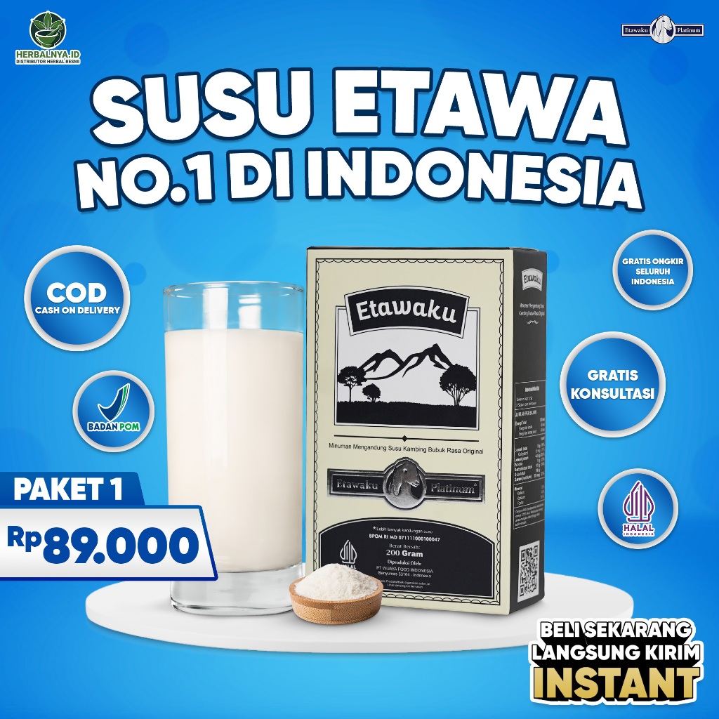 

Etawaku Platinum - Susu Kambing etawa Murni Krimer Bubuk Original Atasi Masalah Pernapasan dan Sendi