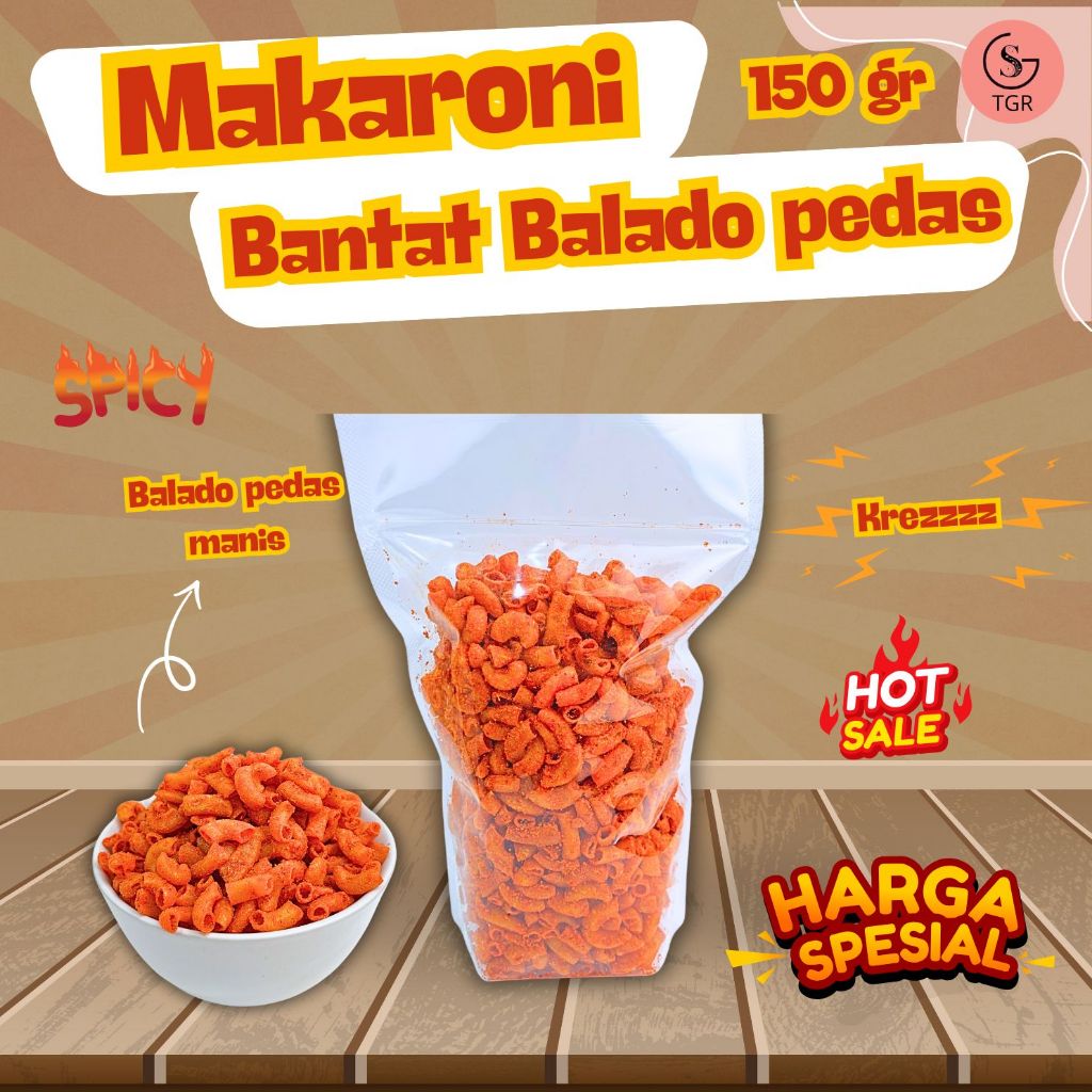 

150 GR MAKARONI BANTAT CIKRUH BALADO PEDAS DAUN JERUK MAKARONI CEMILAN