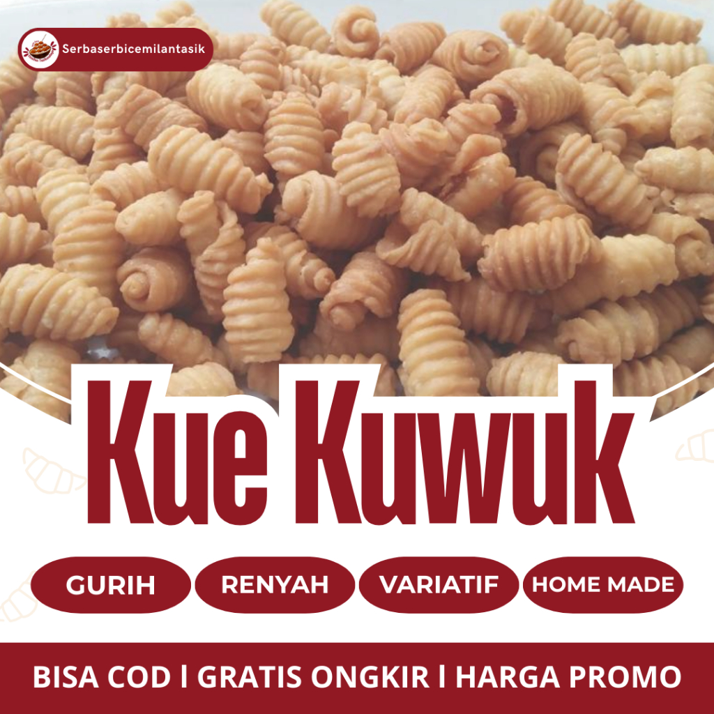

Kue Kewuk Garpu Kuwuk Keong Kukuwukan - Gurih Renyah Kemasan 250gr 500gr 1kg