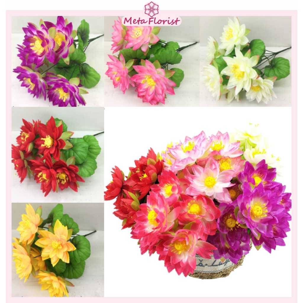 Rose Bunga Teratai Lotus Imitasi Artificial Hiasan Dekorasi Pernikahan Seserahan BG70