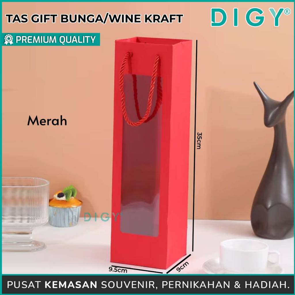 Paper Bag Wine Seri Kraft / Tas Paper Bag Souvenir Botol Minum / Paper Bag Tumbler / Paper Bag / Pap