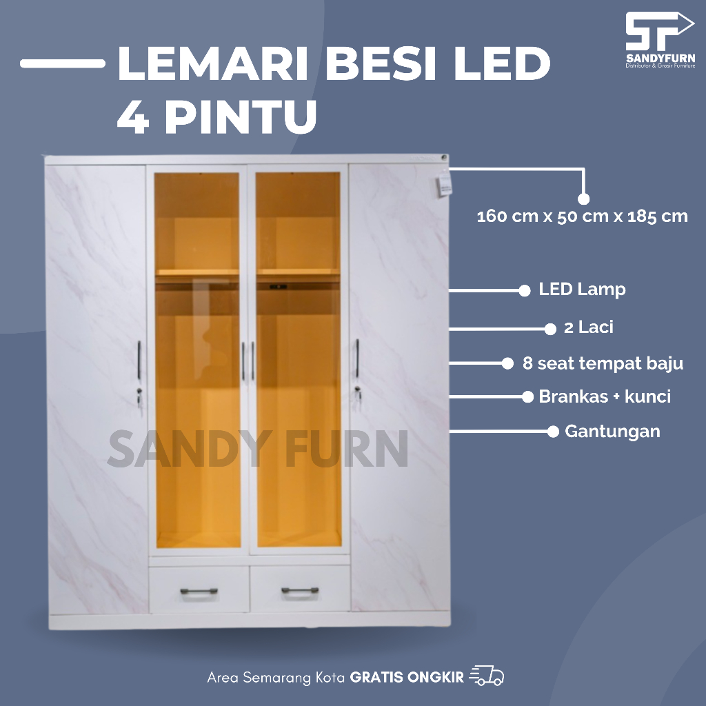 Lemari Besi - Lemari Besi LED IMPORTA - Lemari Besi 4 Pintu - Lemari Besi 5 Pintu - Lemari Besi 6 Pi