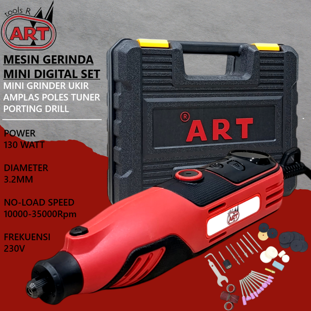 Bor Mini Listrik Digital Mini Grinder Set Gerinda Mini Bor Ukir Listrik Bor Tuner Cuner Porting ART