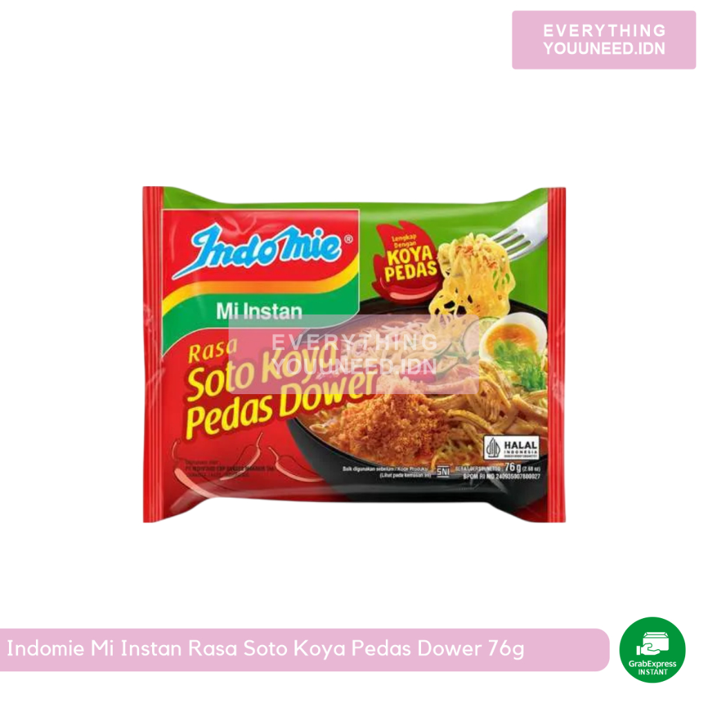 

Indomie Mi Instan Rasa Soto Koya Pedas Dower 76g