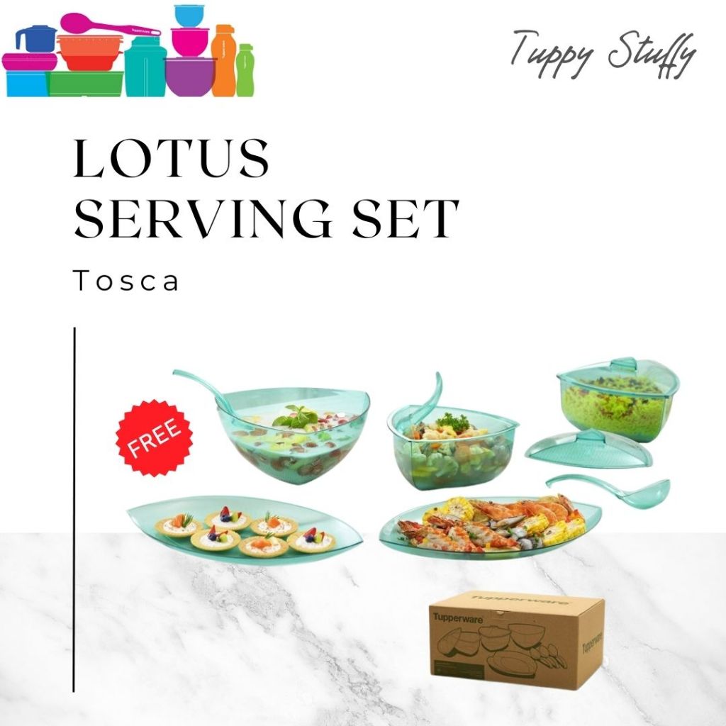 Tupperware Lotus Serving Set Collection | Prasmanan Sultan Set Aesthetic Prasmanan Bening