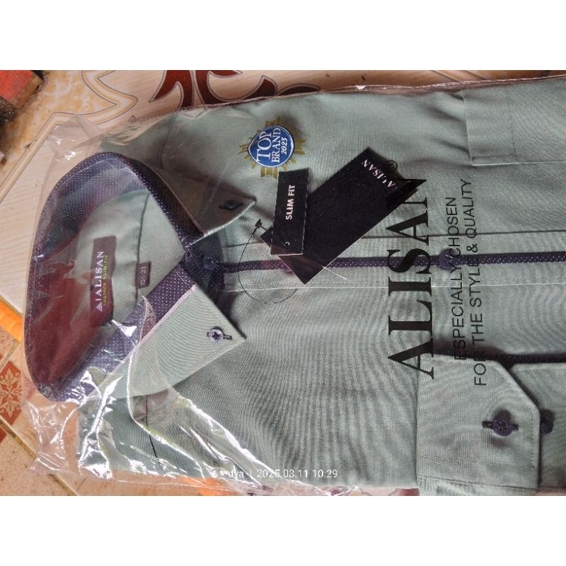 kemeja alisan sage lengan panjang