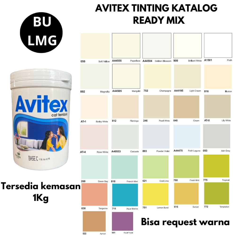 Avitex 1kg TINTING Readymix || Cat Avitex Interior || Avian Brand || Cat Interior Premium [Avitex 1K
