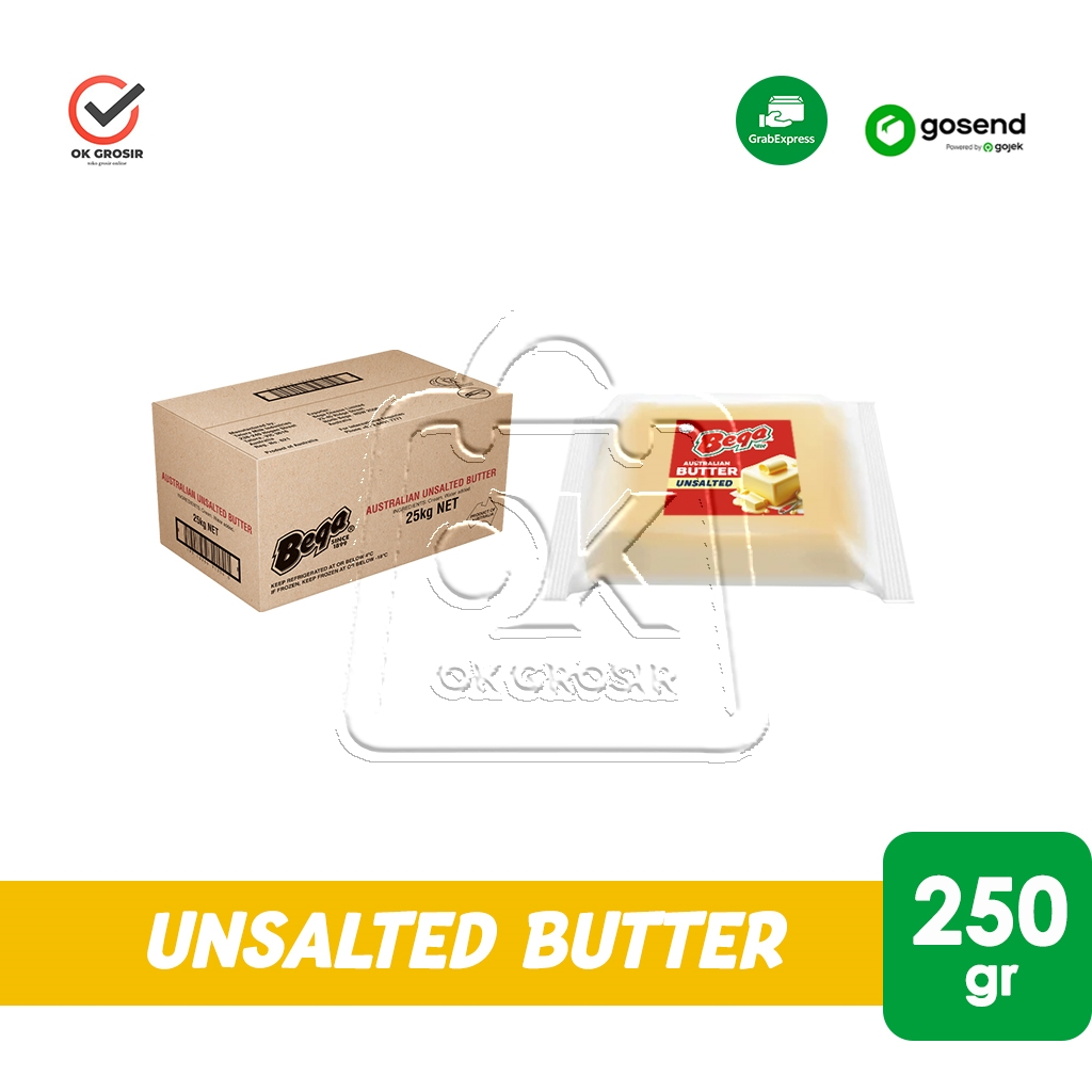 

Bega Unsalted Australia Butter / Mentega Tawar Australia HALAL Repack 250g (KHUSUS INSTANT)