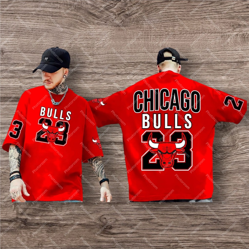 Kaos Pria Motif "Chicago Bulls 23 Banteng"