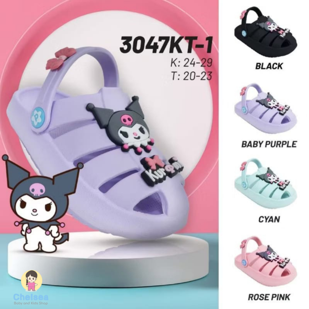 Sandal Kodok Anak Kuromi Kualitas Premium Porto 3047K Original