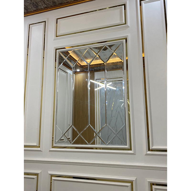 cermin bevel motif piramid,,asli cermin bevel,tebal 5mm