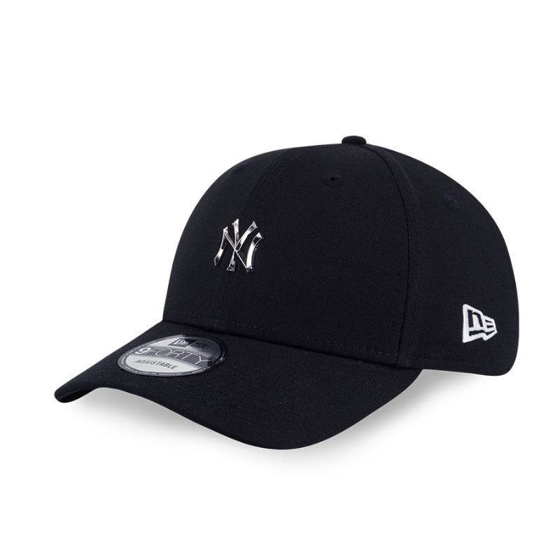 Topi New Era Cap New York Yankees Metal Badge Black 9Forty Adjustable Original