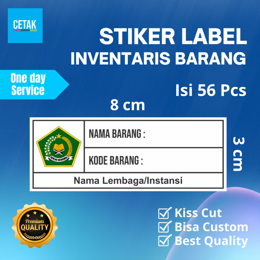 

56 PCS Stiker Chromo Label Inventaris Barang Inventaris Kantor/Sekolah