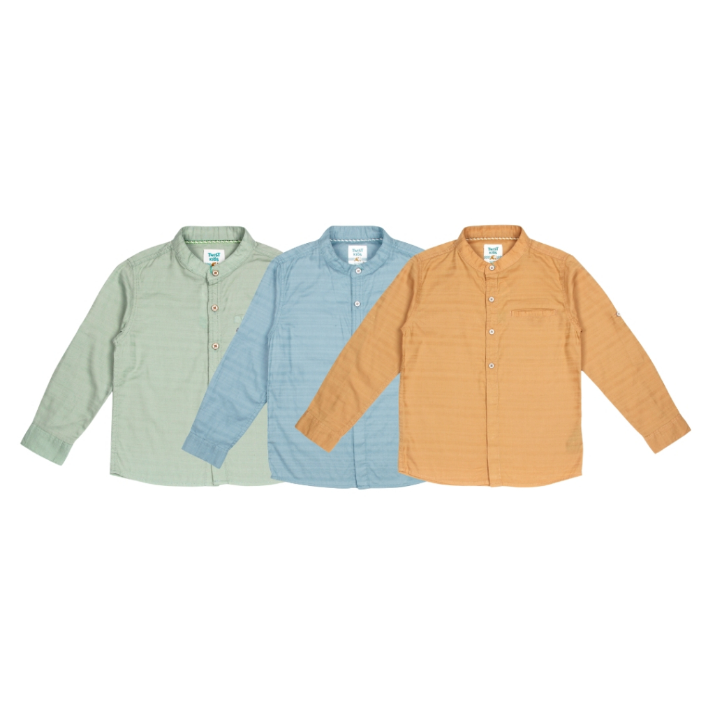 Twist Kids - Fazid C, Neutral Ethnic, Kemeja Koko/Baju Lebaran Anak Laki-Laki 2025 Lengan Panjang