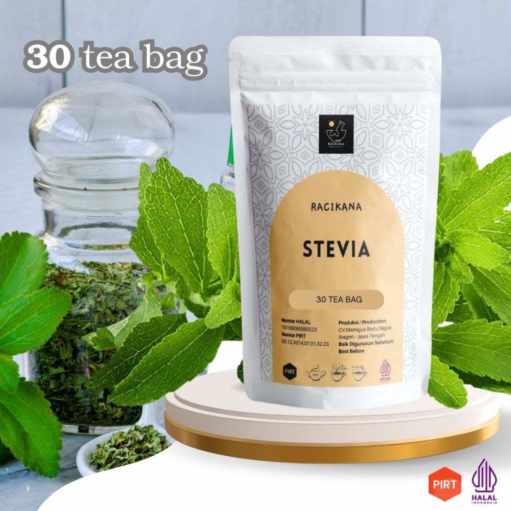

TEH CELUP STEVIA / Teh Daun Stevia / Dried Stevia Tea / Teh Pemanis Alami / 30 Tea Bag