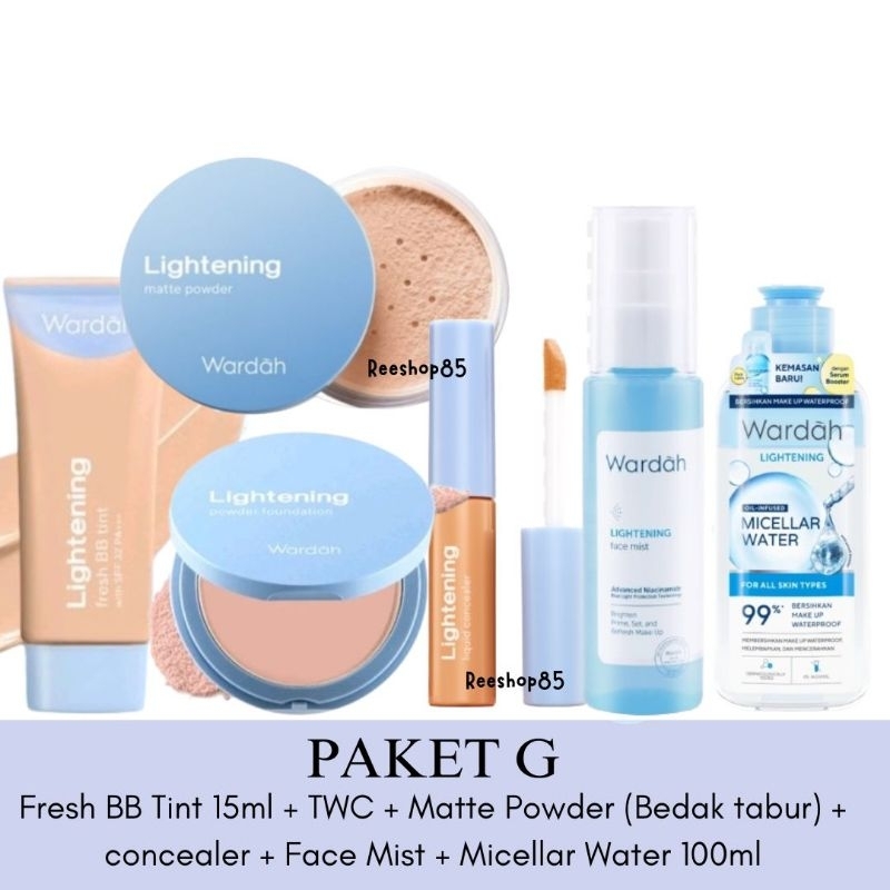 WARDAH Lightening Paket Make Up Lengkap 1 Set Basic Make Up