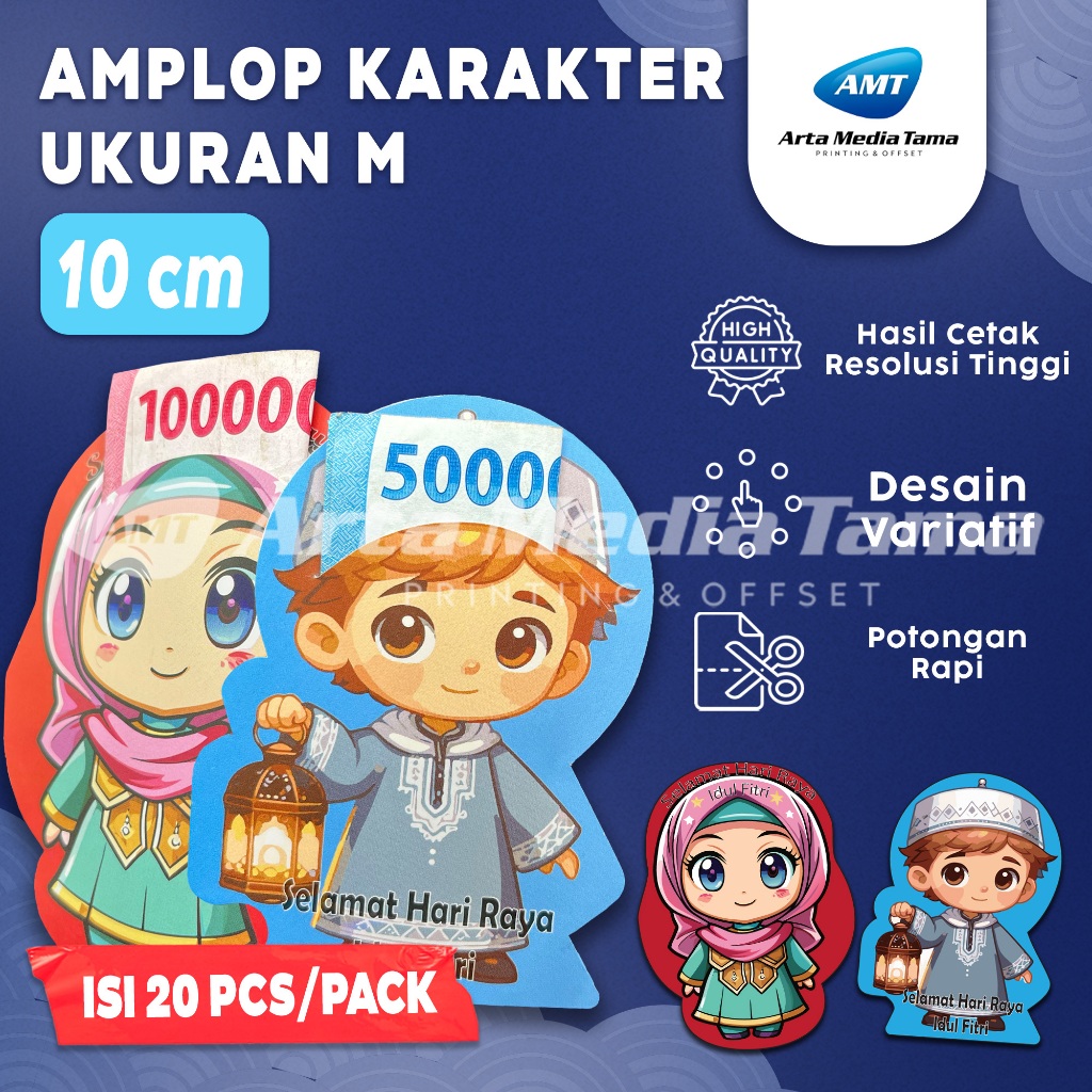 

(ISI 20 PCS/PACK) AMPLOP LEBARAN KARAKTER MUSLIM