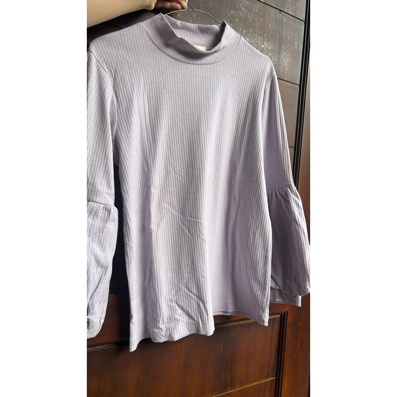 [PRELOVED] Blouse lengan balon lilac - Blouse Lilac-Blouse Balon