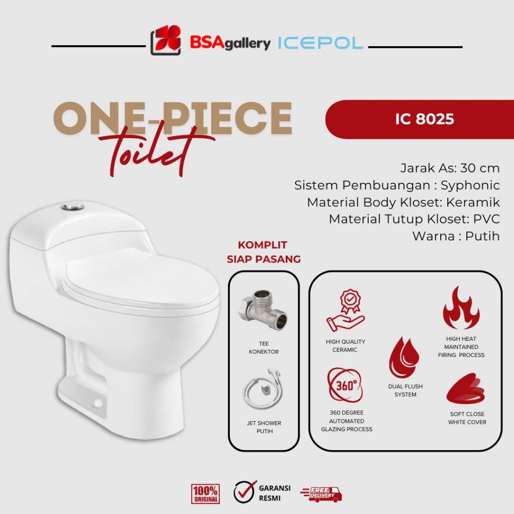 TOILET KLOSET CLOSET DUDUK MONOBLOK KODOK MURAH MODEL TOTO ICEPOL IC 8025