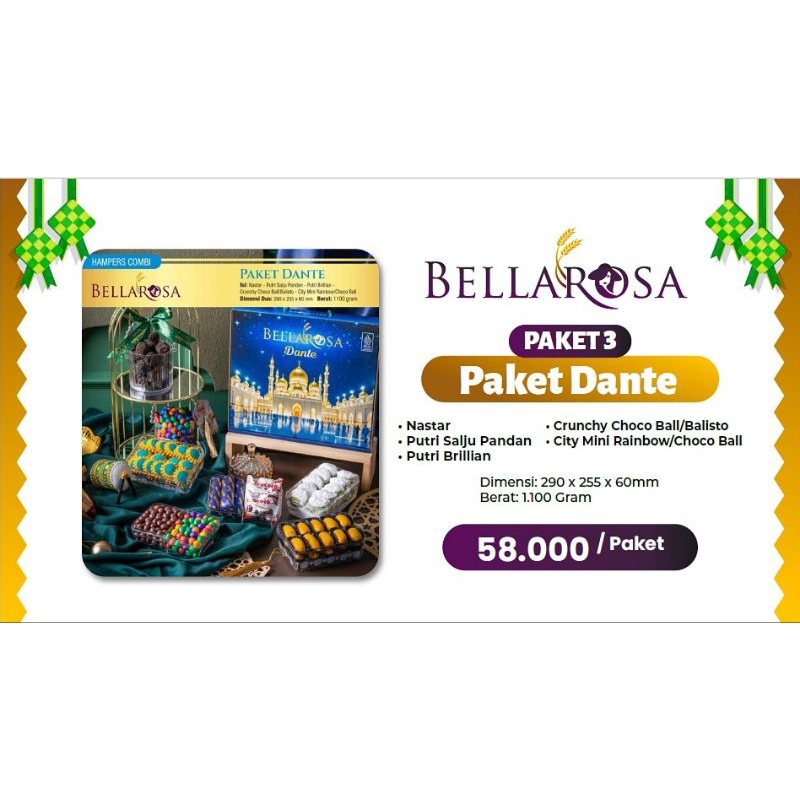 

Kue Bellarosa Paket 3 Dante |Kue kering