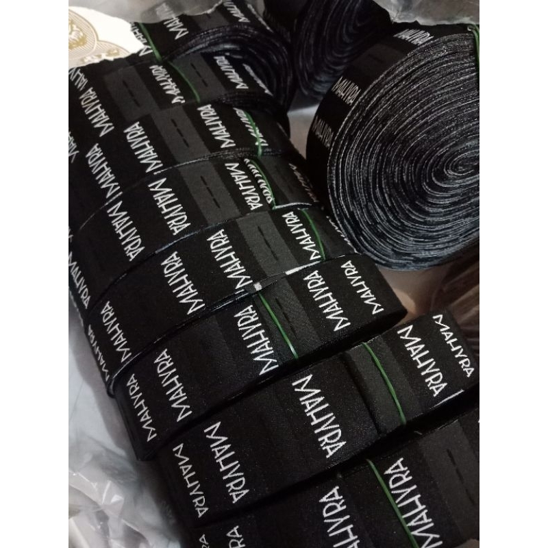 

100%free design label woven custom 2x4cm - 2x6cm | woven rajut | label hijab/label merek