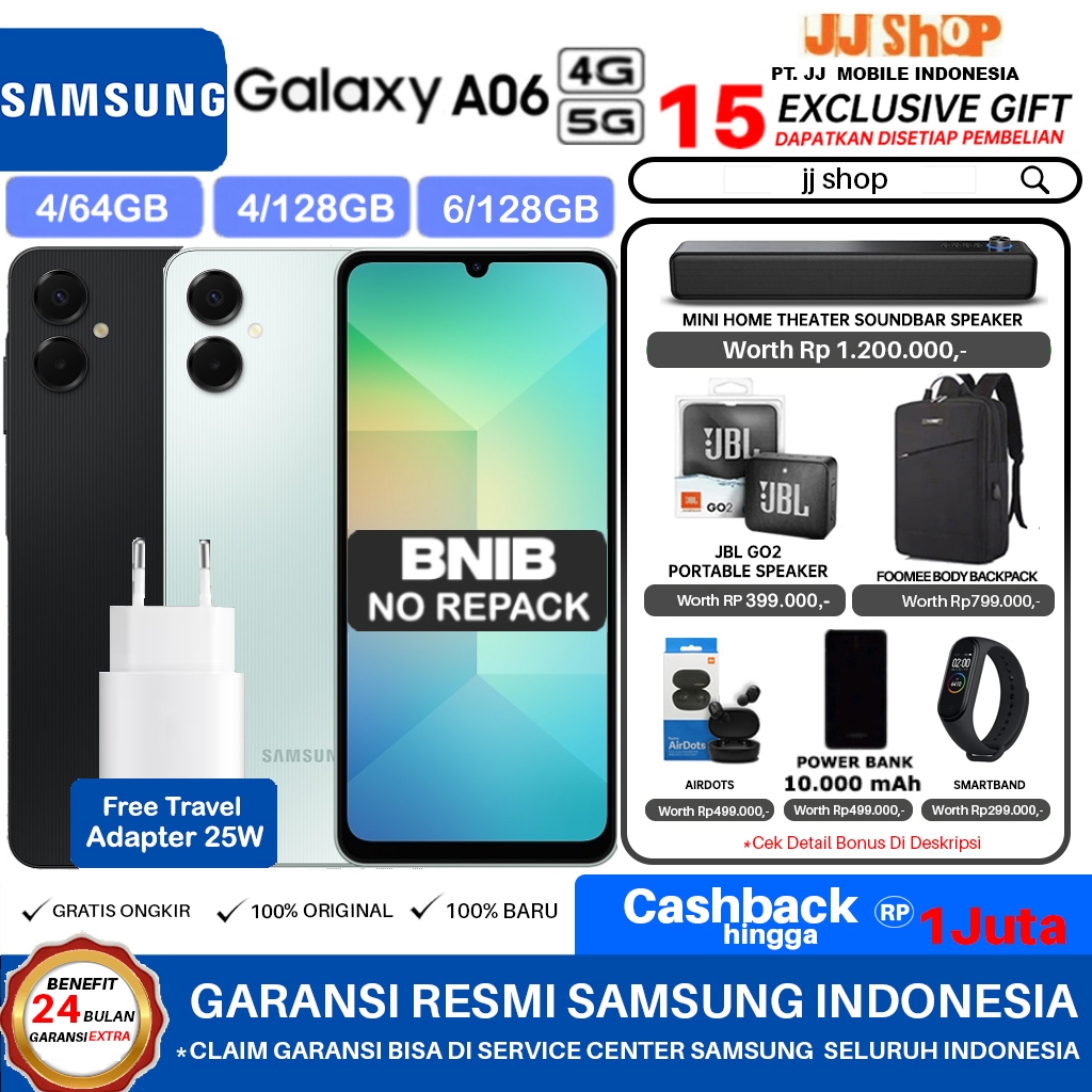 Samsung Galaxy A06 5G 6/128 GB & A06 6/128 4/128 4/64 GB RAM 4GB ROM 128GB 64GB GARANSI RESMI SEIN